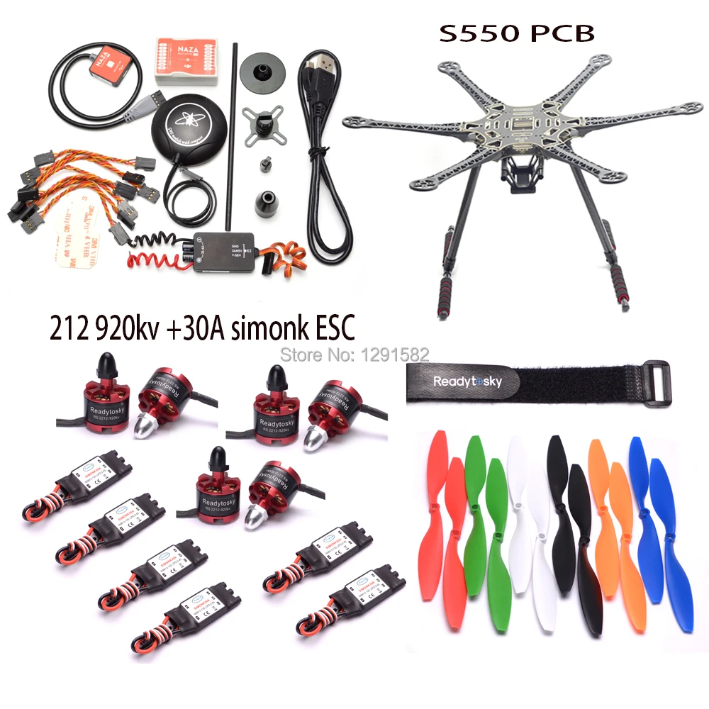 S550 PCB Frame Kit 550mm with Carbon Fiber Landing Gear Naza M Lite Flight controller board + GPS 2212 920kv 30A Simonk ESC 1045
S550 PCB Frame Kit 550mm with Carbon Fiber Landing Gear Naza M Lite Flight controller board + GPS 2212 920kv 30A Simonk ESC 1045