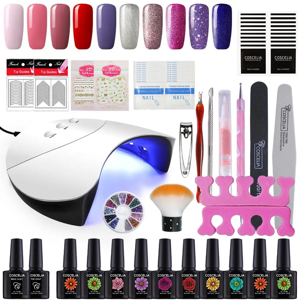 Manicure Set 36W UV LED Lamp Dryer 10 Colors Gel Nail Polish Nail Art Set For Gel Varnish Top And Base Coat Tools For Manicure
Manicure Set 36W UV LED Lamp Dryer 10 Colors Gel Nail Polish Nail Art Set For Gel Varnish Top And Base Coat Tools For Manicure