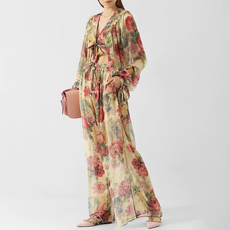 EXCELLENT QUALITY Newest Stylish Designer Casual Suit Set for Women Ladies Crop Tops Floral Print Wide Leg Pants Set
EXCELLENT QUALITY Newest Stylish Designer Casual Suit Set for Women Ladies Crop Tops Floral Print Wide Leg Pants Set