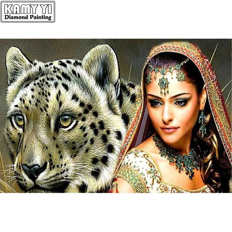 5D DIY diamond embroidery Indian girl&leopard diamond painting Cross Stitch full square Rhinestone mosaic home decoration
5D DIY diamond embroidery Indian girl&leopard diamond painting Cross Stitch full square Rhinestone mosaic home decoration