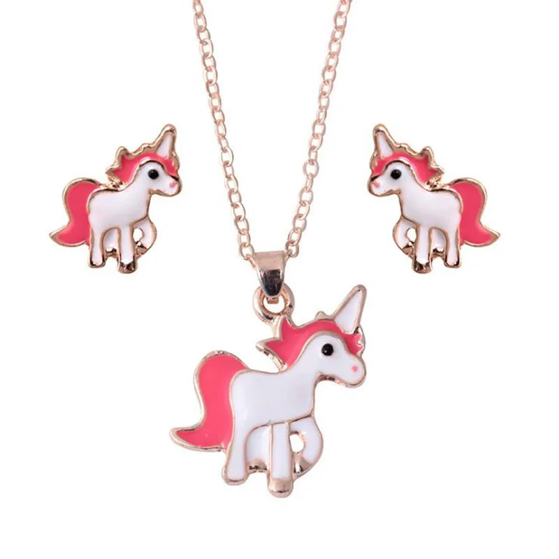 Pink Animal Jewelry Sets Children Jewelry Cartoon Horse Unicorn Necklace Earring Unicorn Sets For Girls Best Gift Party Supplies
Pink Animal Jewelry Sets Children Jewelry Cartoon Horse Unicorn Necklace Earring Unicorn Sets For Girls Best Gift Party Supplies