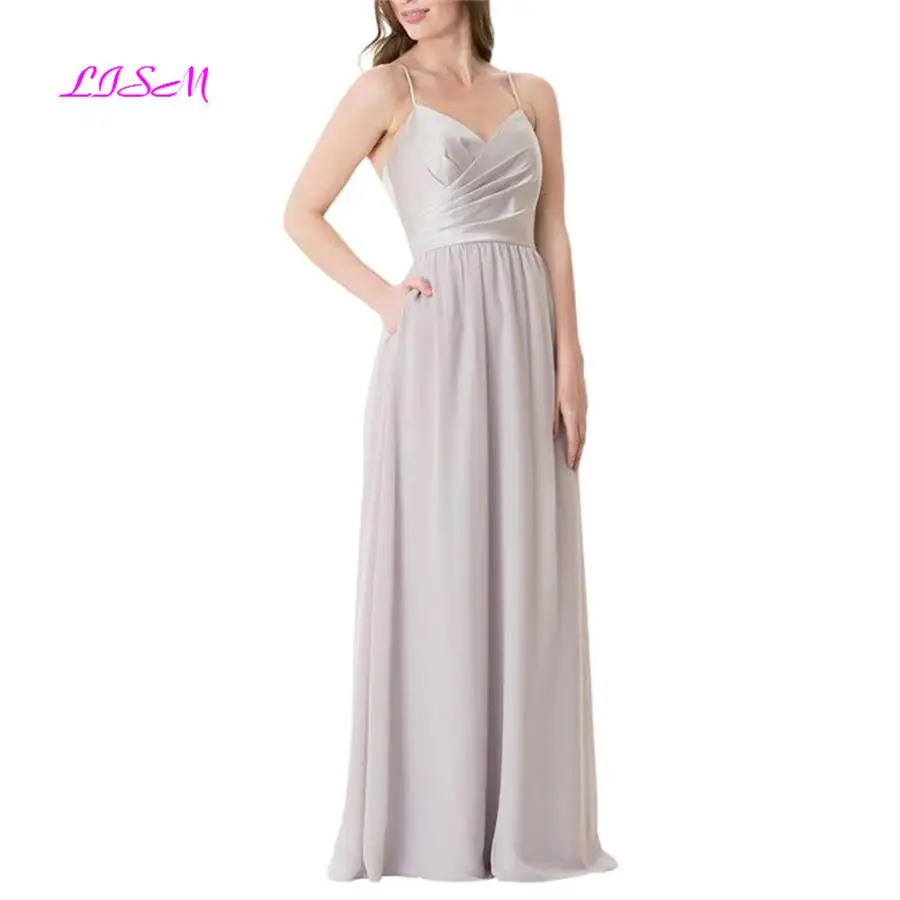 Spaghetti Straps Ruched Chiffon Evening Dresses 2019 Simple A-Line Floor Length Prom Party Gowns Long Formal Dress Vestido Longo
Spaghetti Straps Ruched Chiffon Evening Dresses 2019 Simple A-Line Floor Length Prom Party Gowns Long Formal Dress Vestido Longo