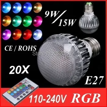 20X Free shipping E27/ GU10 / E14 / B22 RGB LED BULB 9W 15W led Bulb Lamp with Remote Control multiple colour led lighting
20X Free shipping E27/ GU10 / E14 / B22 RGB LED BULB 9W 15W led Bulb Lamp with Remote Control multiple colour led lighting