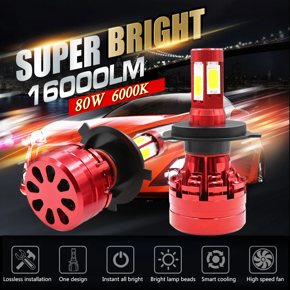 2*Car 160W 18000LM H4 H7 9005 9006 H8 H11 5202 H16 Headlights Kit High/Low Beam Bulbs Canbus Error Free For Car LED headlights
2*Car 160W 18000LM H4 H7 9005 9006 H8 H11 5202 H16 Headlights Kit High/Low Beam Bulbs Canbus Error Free For Car LED headlights