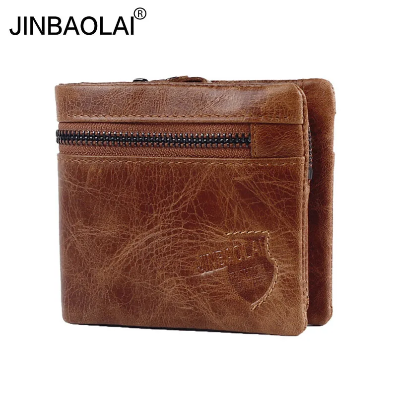 JINBAOLAI Genuine Crazy Horse Leather Men Wallets Vintage Trifold Wallet Zip Coin Pocket Purse Cowhide Leather Wallet For Mens
JINBAOLAI Genuine Crazy Horse Leather Men Wallets Vintage Trifold Wallet Zip Coin Pocket Purse Cowhide Leather Wallet For Mens