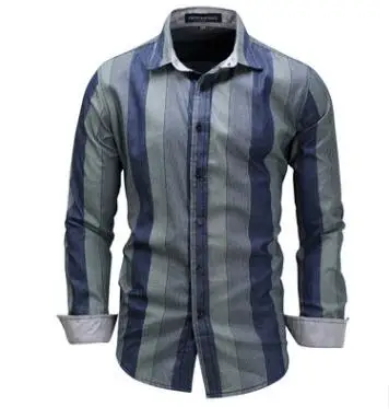 Europe Size M/3Xl Men Casual Denim Long Sleeve Cotton Striped Lapel Shirts Large Size Male Patchwork Spring Autumn Shirt J2466
Europe Size M/3Xl Men Casual Denim Long Sleeve Cotton Striped Lapel Shirts Large Size Male Patchwork Spring Autumn Shirt J2466