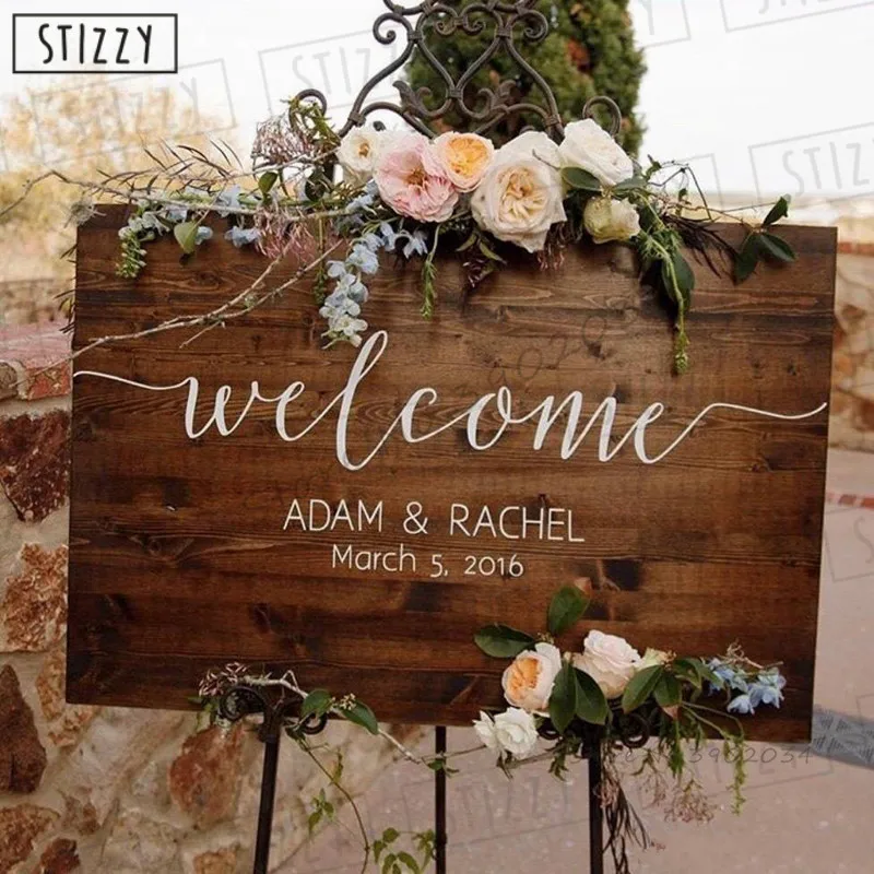 STIZZY Wall Decal Simple Custom Wedding Name Date Sticker Bride Groom Welcome Sign For Wood Art Mural Removable Modern DecorA890
STIZZY Wall Decal Simple Custom Wedding Name Date Sticker Bride Groom Welcome Sign For Wood Art Mural Removable Modern DecorA890