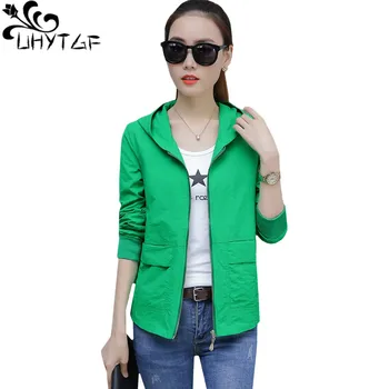 UHYTGF M-4XL plus size Jacket women's fashion Hooded Spring autumn outerwear Female Zipper Loose ladies short coat Oversized 110
UHYTGF M-4XL plus size Jacket women's fashion Hooded Spring autumn outerwear Female Zipper Loose ladies short coat Oversized 110
