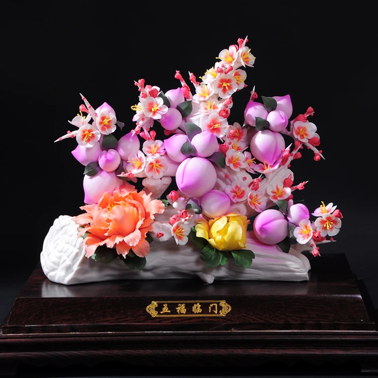 Birthday flower ornaments Five blessings descend upon the house Peach-Shaped Mantou large collections of art Home Furnishing orn
Birthday flower ornaments Five blessings descend upon the house Peach-Shaped Mantou large collections of art Home Furnishing orn