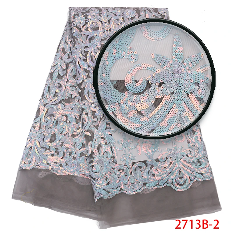 African sequin lace fabric 2019 high quality lace Frehch tulle net mesh with sequens for women dresses KS2713B-2
African sequin lace fabric 2019 high quality lace Frehch tulle net mesh with sequens for women dresses KS2713B-2