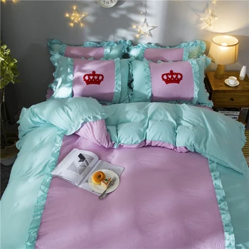 Princess Pleated Lace Luxury Bedding Set Queen King Soft Bed Skirt Duvet Cover Set with Pillowcases 4pcs Bed Set Children's Home
Princess Pleated Lace Luxury Bedding Set Queen King Soft Bed Skirt Duvet Cover Set with Pillowcases 4pcs Bed Set Children's Home