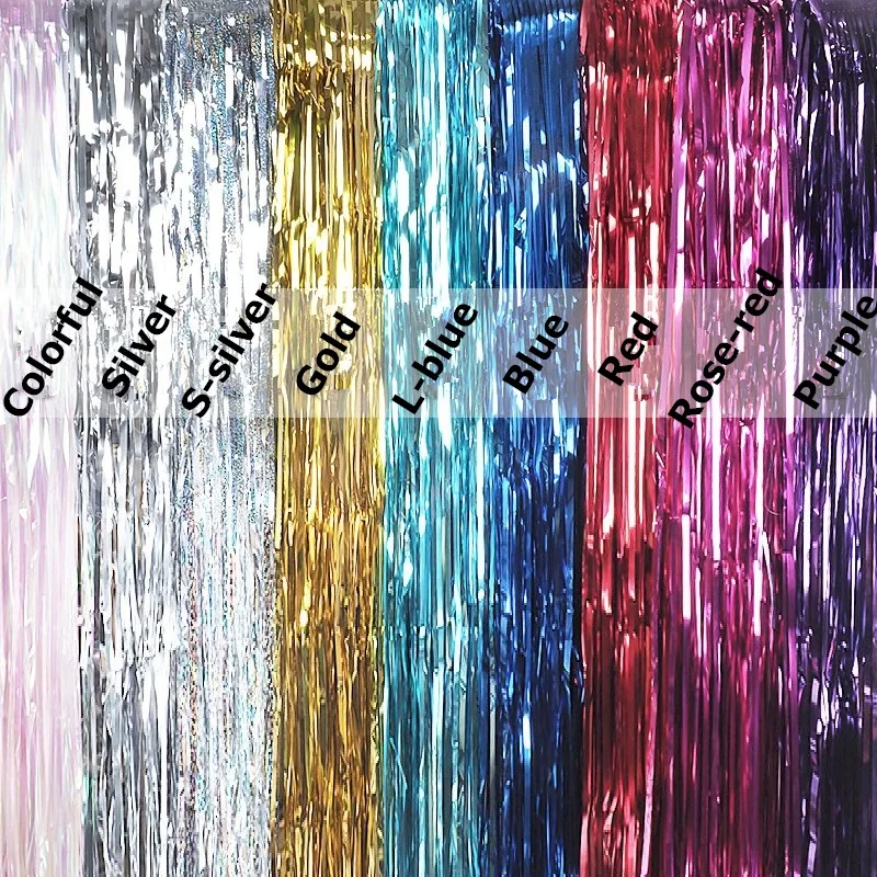 1M 2M Metallic Foil Curtain Wedding Backdrop Birthday Party Decorations Kids Party Supplies Tassel Garlands Mariage Decoration
1M 2M Metallic Foil Curtain Wedding Backdrop Birthday Party Decorations Kids Party Supplies Tassel Garlands Mariage Decoration