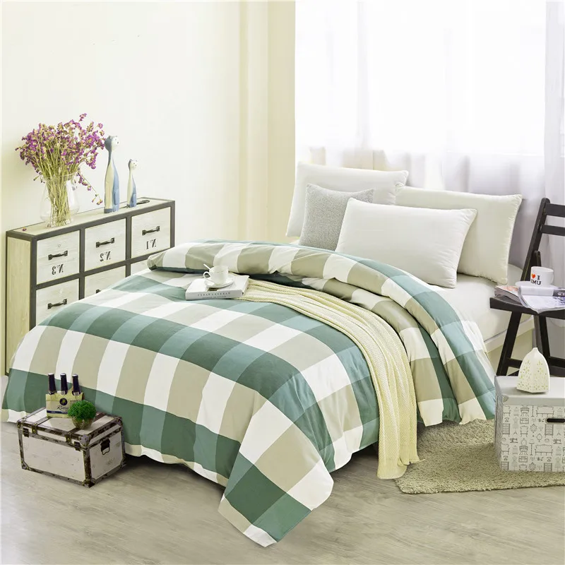 Simple Green Plaid Pattern 1Pcs 100% Cotton Thickening Bedclothes Quilt Cover Duvet Cover Bed Quilt Bedlinen 200x230cm Size
Simple Green Plaid Pattern 1Pcs 100% Cotton Thickening Bedclothes Quilt Cover Duvet Cover Bed Quilt Bedlinen 200x230cm Size