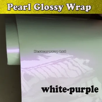 White to Purple Pearl Gloss Chameleon Vinyl Wrap With Air Bubble Free shift WRAPPING Gloss Film Covers Stickers 1.52*20M/Roll
White to Purple Pearl Gloss Chameleon Vinyl Wrap With Air Bubble Free shift WRAPPING Gloss Film Covers Stickers 1.52*20M/Roll
