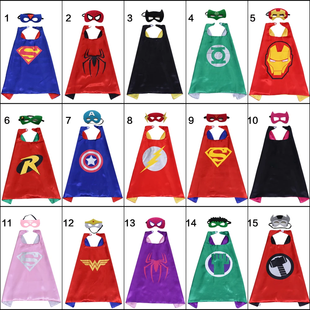 2-layer superhero cosplay cape and mask for kids and adults of 5 sizes Super Hero costumes Halloween birthday party supplies
2-layer superhero cosplay cape and mask for kids and adults of 5 sizes Super Hero costumes Halloween birthday party supplies