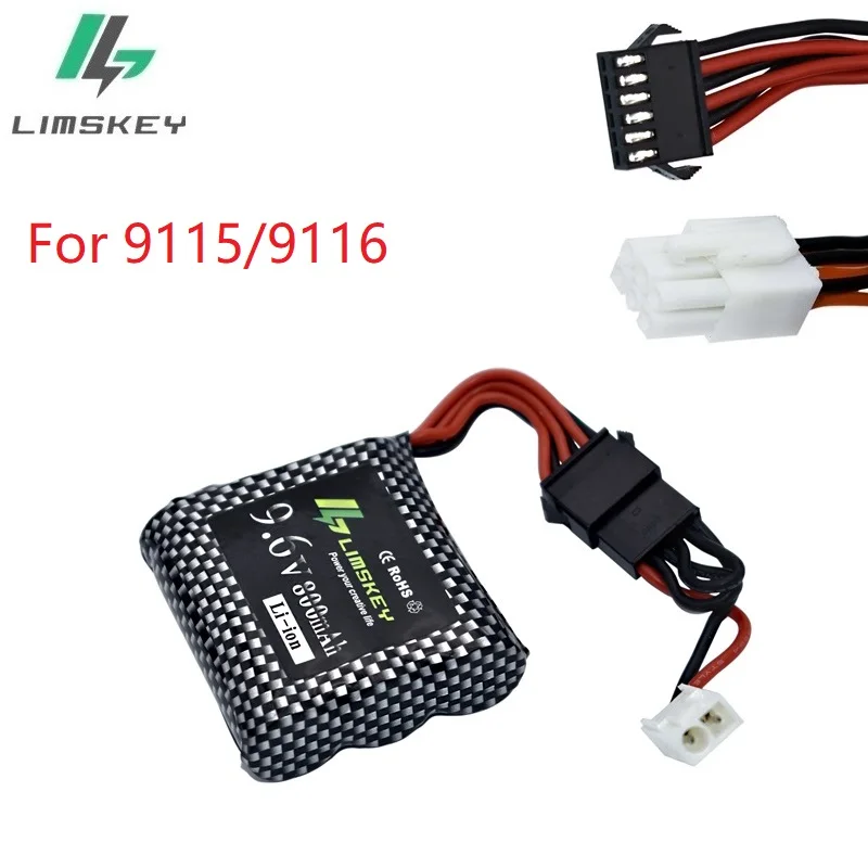 9116 New Models 800mAh 9.6V Li-ion battery for 9115 9116 S911 S912 RC Truck RC car battery 9.6v Rechargeable battery EL-2P Plug
9116 New Models 800mAh 9.6V Li-ion battery for 9115 9116 S911 S912 RC Truck RC car battery 9.6v Rechargeable battery EL-2P Plug