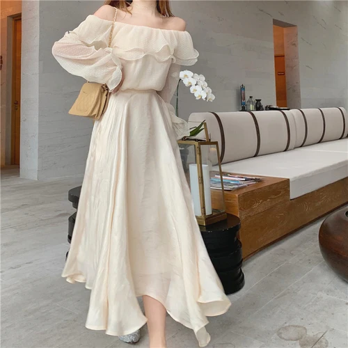 Lotus Leaf Slash Neck Flare Sleeve Tops Mid-calf Solid Skirts Irregular Women Sets Clothes Fashion Womensskirt Set Temperament
Lotus Leaf Slash Neck Flare Sleeve Tops Mid-calf Solid Skirts Irregular Women Sets Clothes Fashion Womensskirt Set Temperament