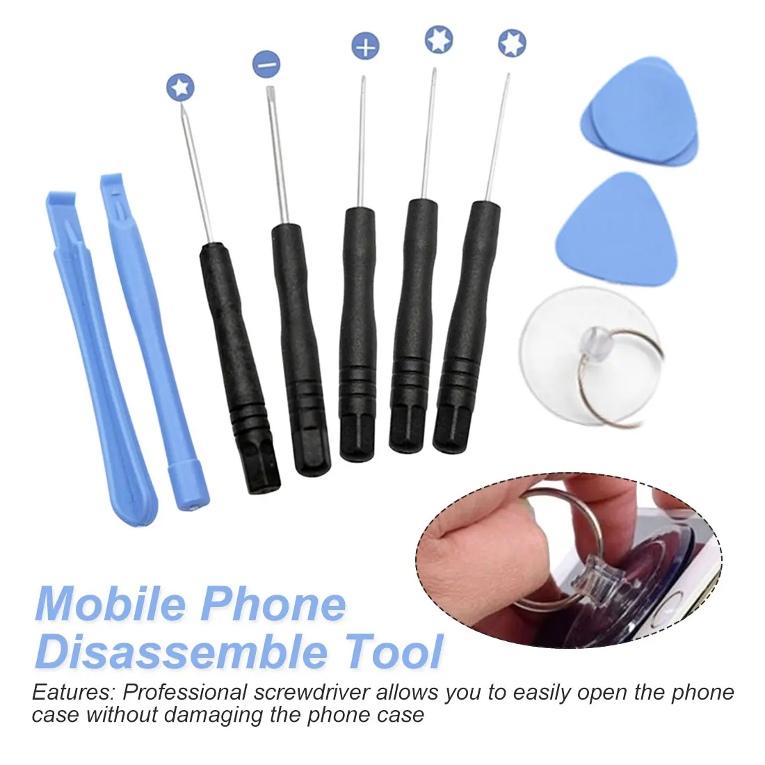 11 in 1 Mobile Phone Repair Tools Kit Spudger Pry Opening Tool Screwdriver Set for iPhone Samsung Smartphone Hand Tools Set
11 in 1 Mobile Phone Repair Tools Kit Spudger Pry Opening Tool Screwdriver Set for iPhone Samsung Smartphone Hand Tools Set