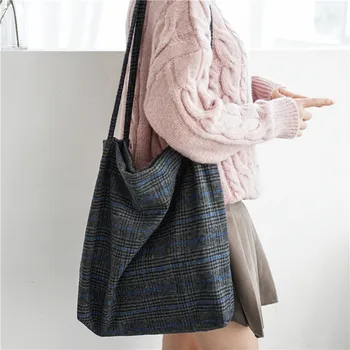 New Autumn& Spring Women Woolen Canvas Shoulder Bag Ladies Vintage Plaid Handbag Totes Female Cotton Wool Cloth Shopping Bag
New Autumn& Spring Women Woolen Canvas Shoulder Bag Ladies Vintage Plaid Handbag Totes Female Cotton Wool Cloth Shopping Bag