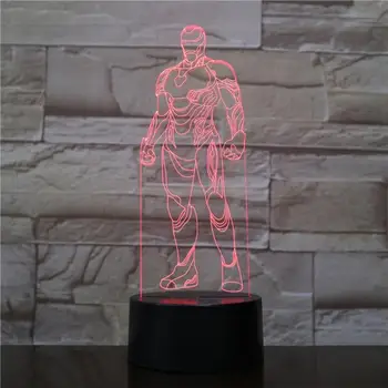 Creative Lampara Cartoon Iron Man Action Figure 3D Lamp Night Light LED Bulb Multicolor Flash Acrylic Plate USB Bedroom Bedside
Creative Lampara Cartoon Iron Man Action Figure 3D Lamp Night Light LED Bulb Multicolor Flash Acrylic Plate USB Bedroom Bedside