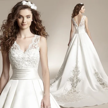 2017 new stock plus size women pregnant bridal gown wedding dress ball gown satin lace ball gown Sexy Deep V Collar tail 103
2017 new stock plus size women pregnant bridal gown wedding dress ball gown satin lace ball gown Sexy Deep V Collar tail 103