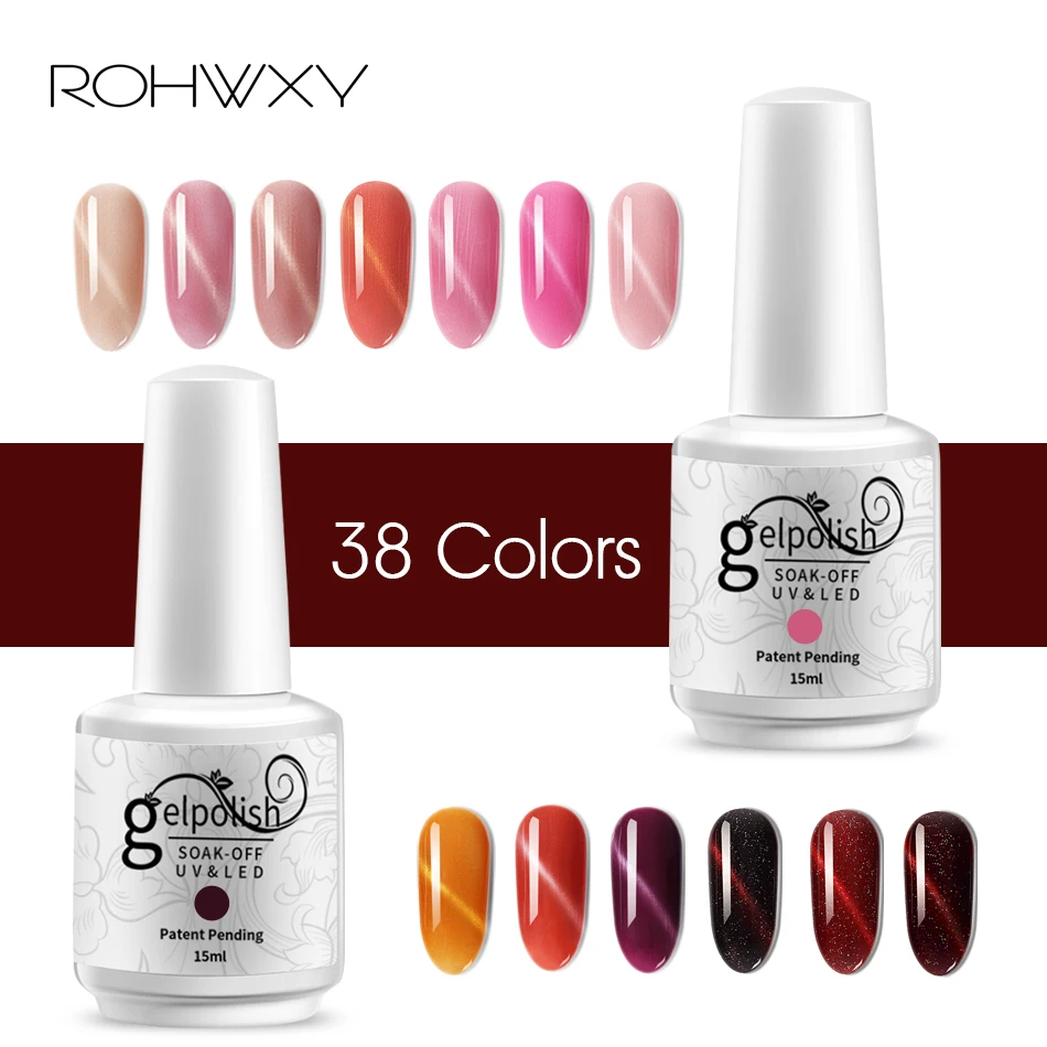 ROHWXY 15 ML Nail Gel Polish Semi Permanent Soak Off Varnish UV LED Gel Lacquer Cat Eyes Effect Need Magnet Top And Base Coat
ROHWXY 15 ML Nail Gel Polish Semi Permanent Soak Off Varnish UV LED Gel Lacquer Cat Eyes Effect Need Magnet Top And Base Coat