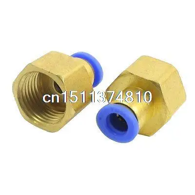 Air Compressor 1/4PT Thread 8mm Push in Tube Quick Fitting Joint Adapter 2PCS