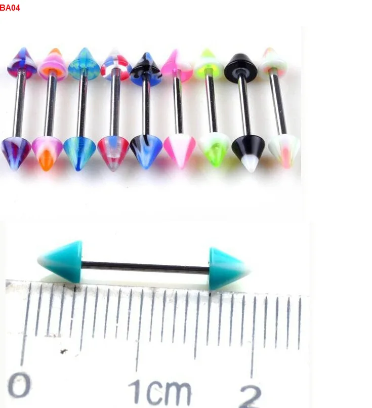 40PCS Sexy Assorted Ball and Spike Mixed 361L Surgical Steel Tongue Nipple Bar Ring Barbell Body Jewelry Piercing Pop Wholesale | Украшения