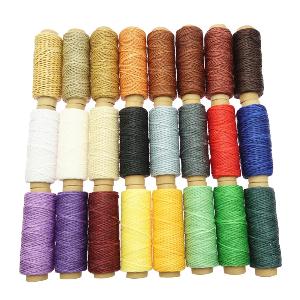Durable 24 colors/set 1mm Leather Waxed Thread Cord for DIY Handicraft Tool Hand Polyester Stitching Thread
Durable 24 colors/set 1mm Leather Waxed Thread Cord for DIY Handicraft Tool Hand Polyester Stitching Thread