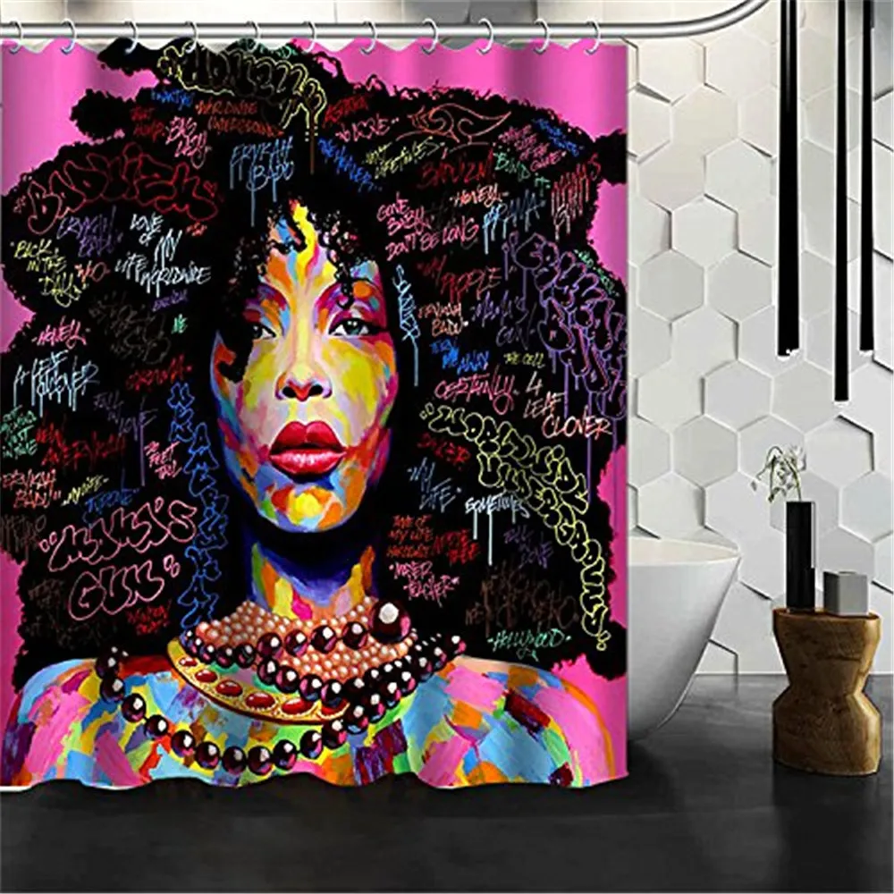 African Woman Shower Curtain Waterproof Abstract Print Polyester Bath Curtains with12 Hooks 165*180cm/180*180cm
African Woman Shower Curtain Waterproof Abstract Print Polyester Bath Curtains with12 Hooks 165*180cm/180*180cm