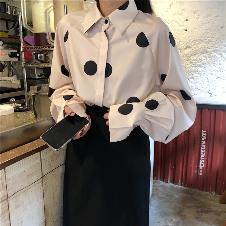 Women's Blouses Kawaii Student Ulzzang Loose Retro Wave Point Chiffon Blouse Lady Ulzzang Harajuku Ins Top For Women Punk
Women's Blouses Kawaii Student Ulzzang Loose Retro Wave Point Chiffon Blouse Lady Ulzzang Harajuku Ins Top For Women Punk