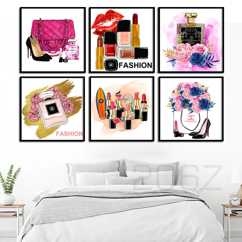 Perfume Paris Band Lipstick Flower Handbag Nordic Posters And Prints Wall Art Canvas Painting Wall Picture For Living Room Decor
Perfume Paris Band Lipstick Flower Handbag Nordic Posters And Prints Wall Art Canvas Painting Wall Picture For Living Room Decor