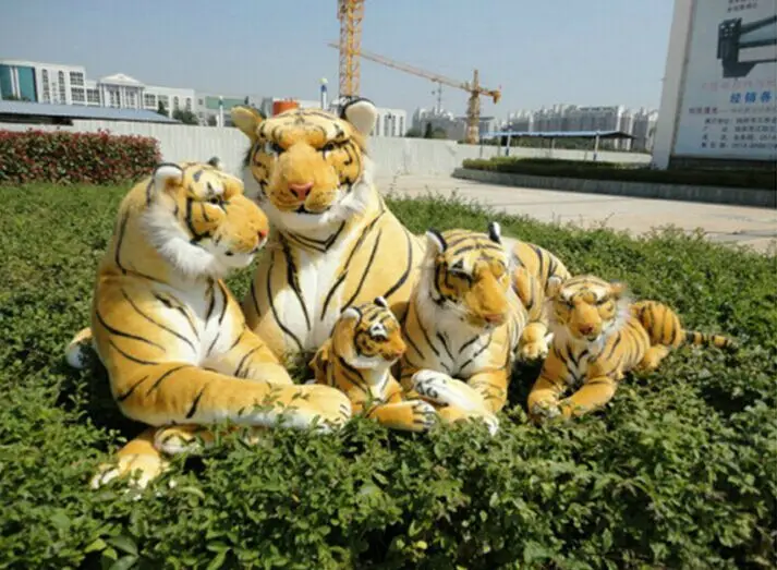 simulation animal prone yellow tiger plush toy birthday gift b4897 | Игрушки и хобби