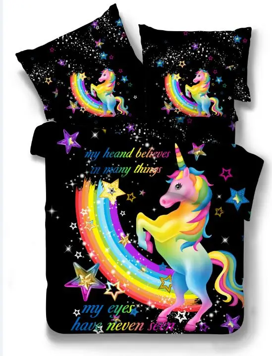 Unicorn Bedding Sets 2/3pcs Rainbow Single Double Queen King Duvet Cover Set Bedclothes Bed Linen (No Sheet No Filling)
Unicorn Bedding Sets 2/3pcs Rainbow Single Double Queen King Duvet Cover Set Bedclothes Bed Linen (No Sheet No Filling)