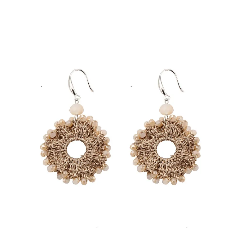 Beadsland round flower shape thread crochet drop earring thread beads short tassel bohemia drop earring women jewellery gift
Beadsland round flower shape thread crochet drop earring thread beads short tassel bohemia drop earring women jewellery gift