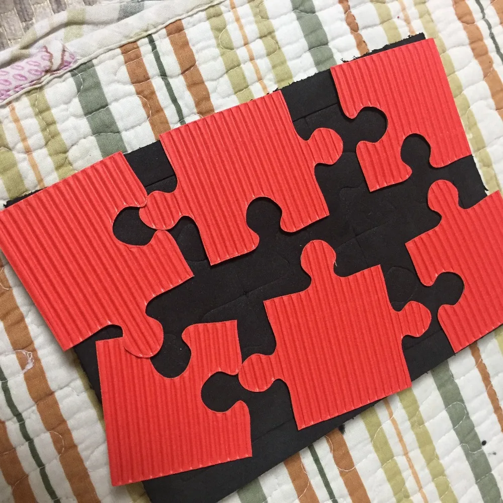 Puzzle shape scrapbooking die custom cutting die for paper and felt crafts 15.8mm thick, 4x6inch-6pcs
Puzzle shape scrapbooking die custom cutting die for paper and felt crafts 15.8mm thick, 4x6inch-6pcs