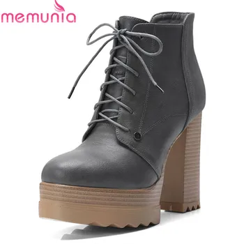 MEMUNIA 2020 new fashion shoes woman round toe ankle boots for women zipper with lace up platform boots autumn winter booties
MEMUNIA 2020 new fashion shoes woman round toe ankle boots for women zipper with lace up platform boots autumn winter booties