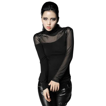 Black Sexy Punk Spider Shoulder High Collar Mesh Ladies T-Shirts Shoulder Spider Web Sexy Render Unlined Upper Garment
Black Sexy Punk Spider Shoulder High Collar Mesh Ladies T-Shirts Shoulder Spider Web Sexy Render Unlined Upper Garment