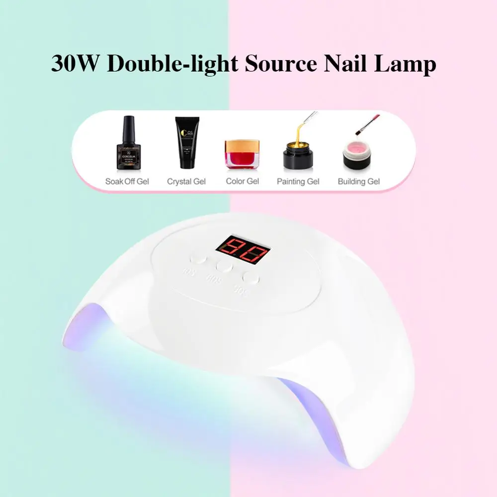 30W LED UV Lamp Nail Dryer White Double Power Source LED Digital Screen USB Lamp Drying All Gels Polish Professional DIY Tools
30W LED UV Lamp Nail Dryer White Double Power Source LED Digital Screen USB Lamp Drying All Gels Polish Professional DIY Tools