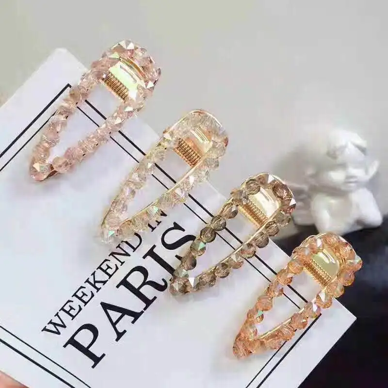 M MISM 1pc Bling Crystal Hollow Hair Clips for Women Girls Rhinestone Pins Barrettes Children Accessories | Аксессуары для одежды