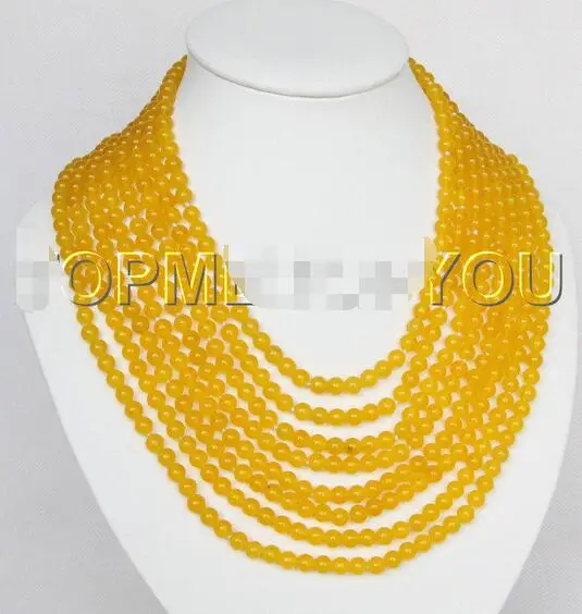 Free Shipping>>new hot natural 8row 17" 6mm round yellow jade bead necklace magnet clasp E3889
Free Shipping>>new hot natural 8row 17" 6mm round yellow jade bead necklace magnet clasp E3889