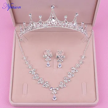 Fashion Jewelry Sets Crystal Necklace Earring Sets Crwon Wedding Dress Accessories Bride Ornaments Zircon Necklace Crystal Sets
Fashion Jewelry Sets Crystal Necklace Earring Sets Crwon Wedding Dress Accessories Bride Ornaments Zircon Necklace Crystal Sets