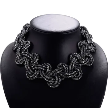 New fashion handmade braided crystal necklace statement woven full tiny resin crystal necklace for women gift N1484
New fashion handmade braided crystal necklace statement woven full tiny resin crystal necklace for women gift N1484