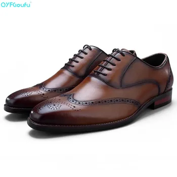 QYFCIOUFU Brand Comfort Men Business Shoes Oxfords 100% Genuine Leather Brogue Shoe Fashion Handmade Designers Dress Shoes
QYFCIOUFU Brand Comfort Men Business Shoes Oxfords 100% Genuine Leather Brogue Shoe Fashion Handmade Designers Dress Shoes