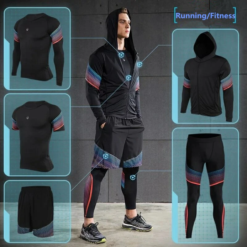 4pcs Sports Suits Men's Sportswear Compression Tights For Fitness Basketball Soccer Jersey Gym Running Sets Tracksuit Male
4pcs Sports Suits Men's Sportswear Compression Tights For Fitness Basketball Soccer Jersey Gym Running Sets Tracksuit Male