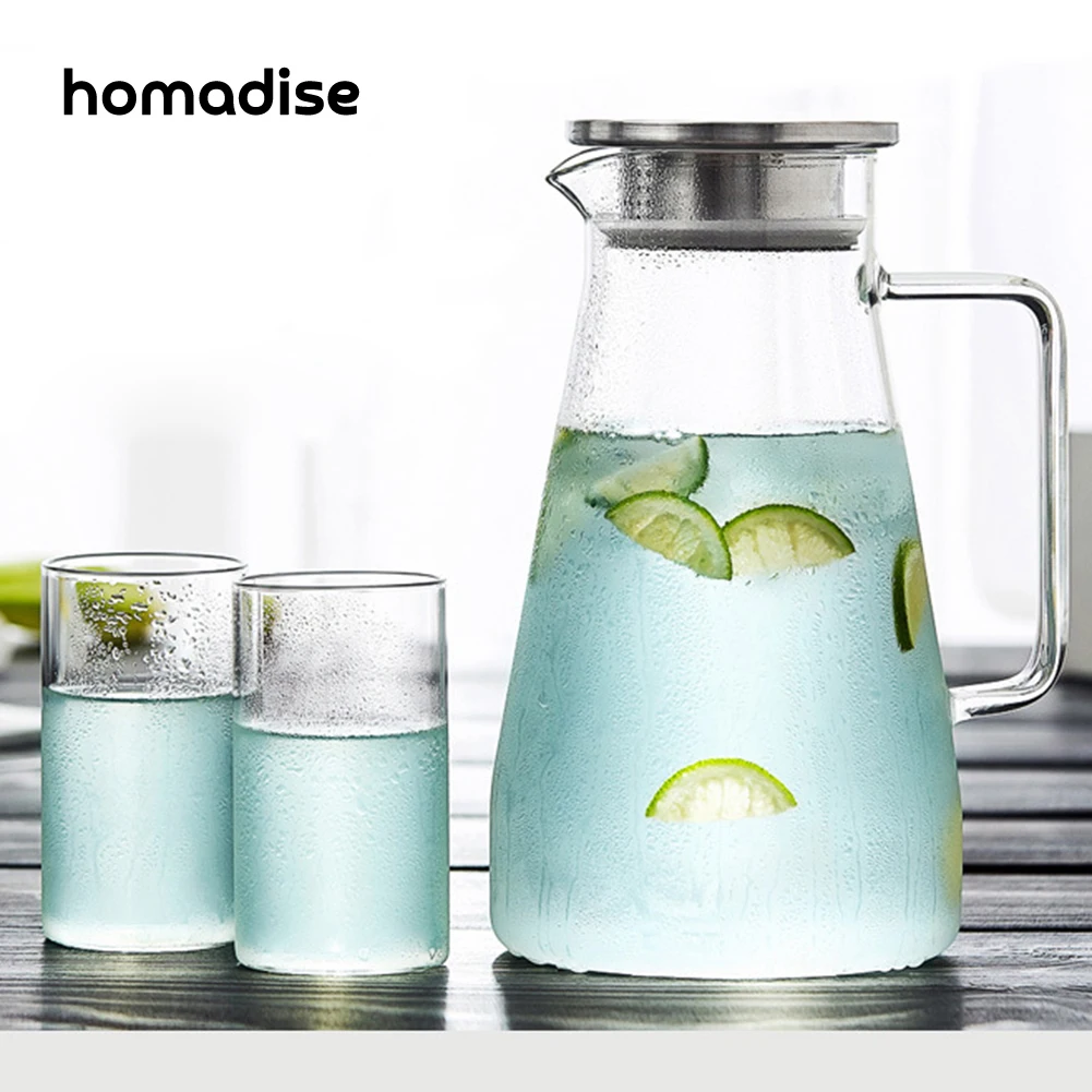 Image Glass Kettle Transparent Teapot with Filter Two way Outlet Water Jug Heat esistant Stainless Steel Strainer Juice Flower Teapots