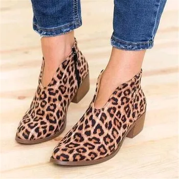 Women Shoes 2019 Leopard Print Sexy Pointed Toe Ankle Boots Slip on Deep V High Heel Lady Party Dress Shoes
Women Shoes 2019 Leopard Print Sexy Pointed Toe Ankle Boots Slip on Deep V High Heel Lady Party Dress Shoes