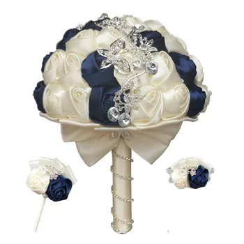 WIFELAI-A Wedding Bridal Bouquet Set With Diamonds Groom Boutonniere Sisters Hand Roses Wrist Corsage Bridesmaids Bouquet 2216-T
WIFELAI-A Wedding Bridal Bouquet Set With Diamonds Groom Boutonniere Sisters Hand Roses Wrist Corsage Bridesmaids Bouquet 2216-T