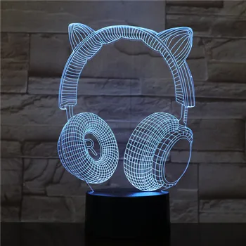 Headset Home Decor 3d Illusion Light Cute Earphone Led Table Lamp with Touch Switch Base for Kids Child Gift 3d Led Night Light
Headset Home Decor 3d Illusion Light Cute Earphone Led Table Lamp with Touch Switch Base for Kids Child Gift 3d Led Night Light