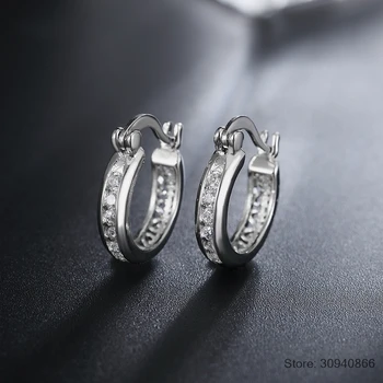Trendy 925 Sterling Silver Hoop Earrings For Women Cubic Zirconia Stone New Fashion Jewelry Gift For Girl
Trendy 925 Sterling Silver Hoop Earrings For Women Cubic Zirconia Stone New Fashion Jewelry Gift For Girl
